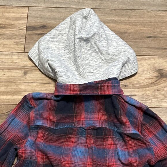 Women's American Eagle Vintage Boyfriend Flannel Shirt MEDIUM Hooded Button Up - Picture 12 of 12